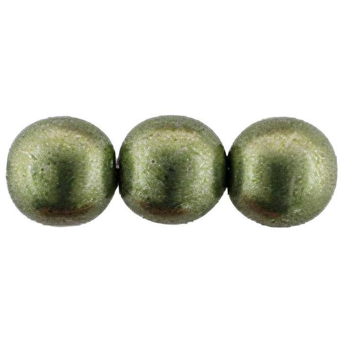 Czech Round Beads 8mm ColorTrends: Sueded Gold Fern (25pcs)