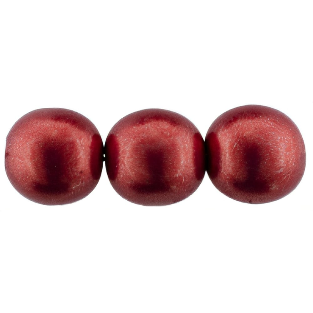 Czech Round Beads 8mm ColorTrends: Sueded Gold Samba Red (25pcs)