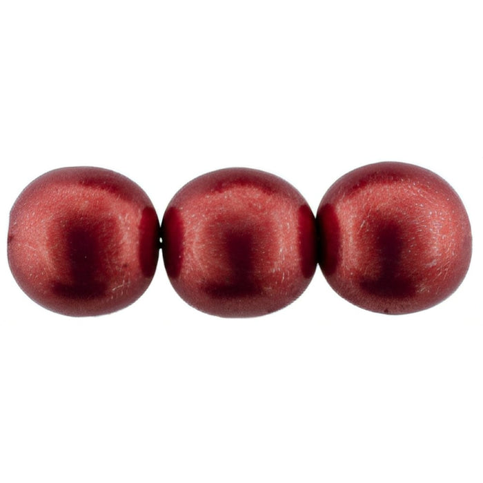 Czech Round Beads 8mm ColorTrends: Sueded Gold Samba Red (25pcs)