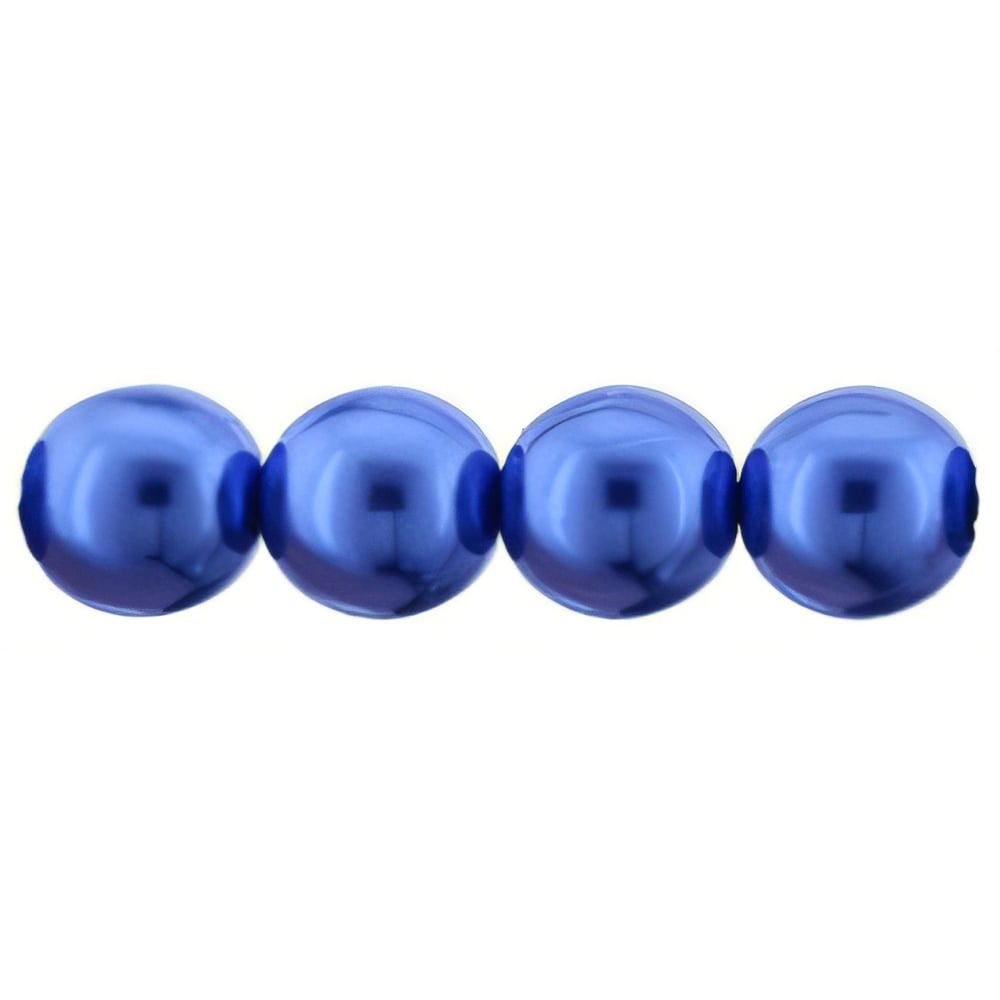 Czech Pearl Coat - Round 8mm Pearl - Royal Blue (75pcs)
