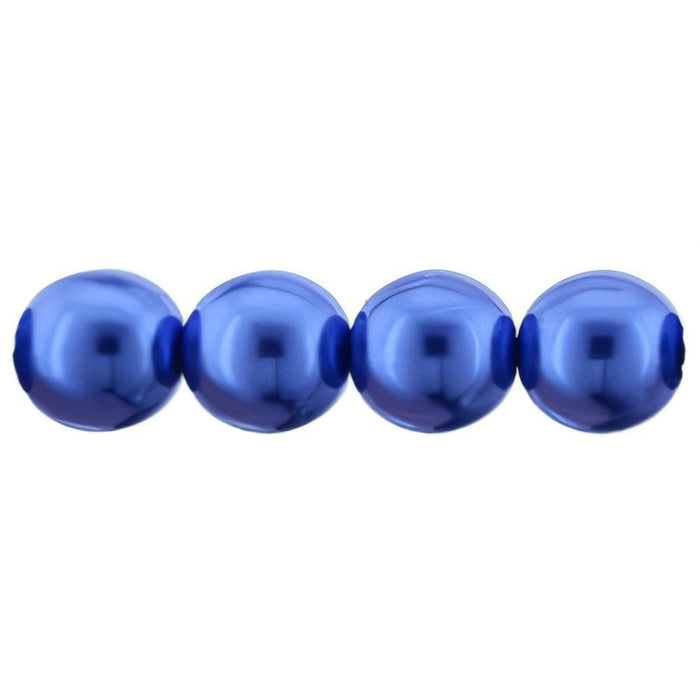 Czech Pearl Coat - Round 8mm Pearl - Royal Blue (75pcs)