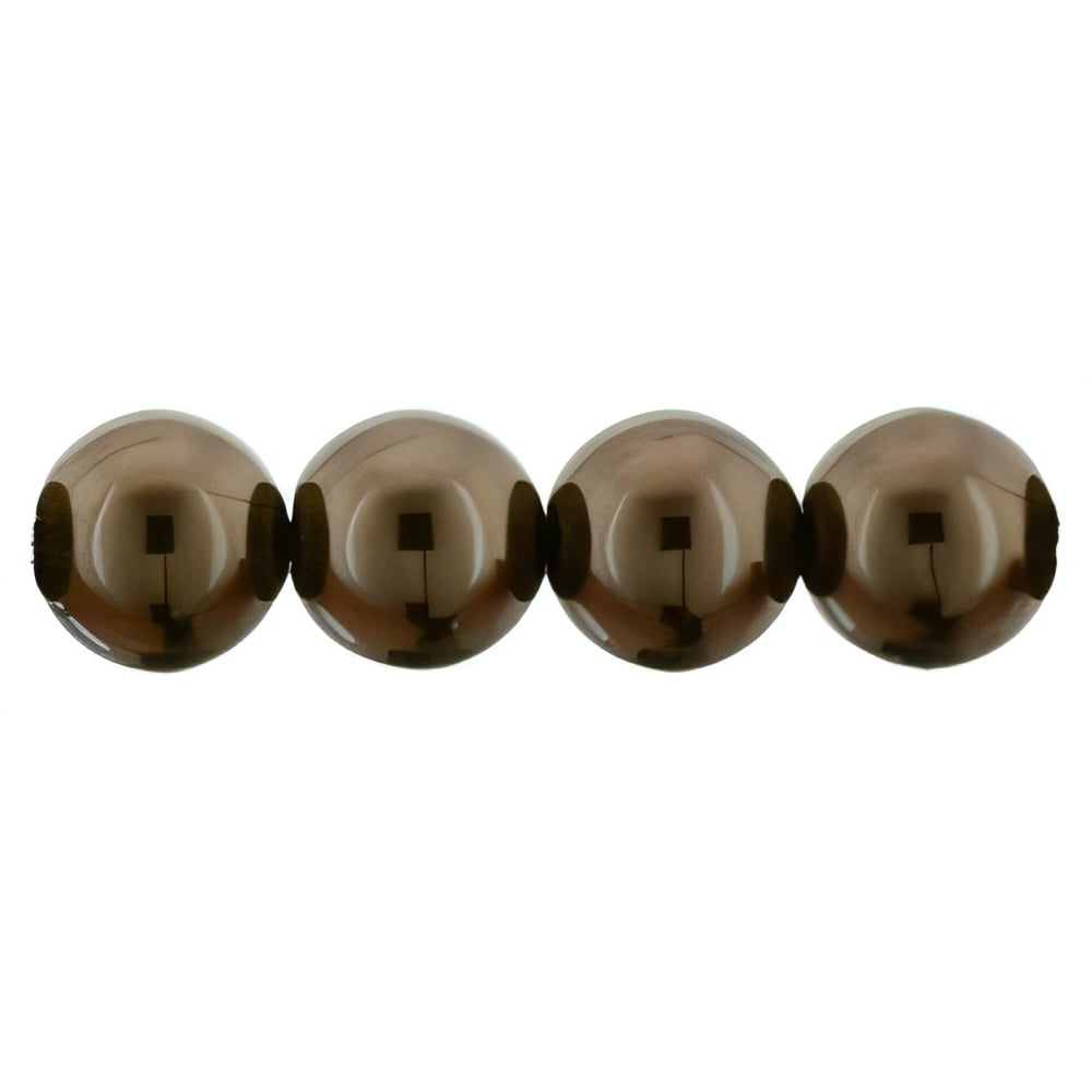 Czech Pearl Coat - Round 8mm Pearl - Chocolate (75pcs)