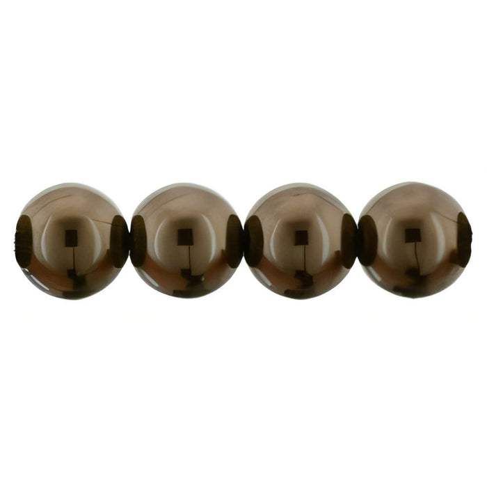 Czech Pearl Coat - Round 8mm Pearl - Chocolate (75pcs)