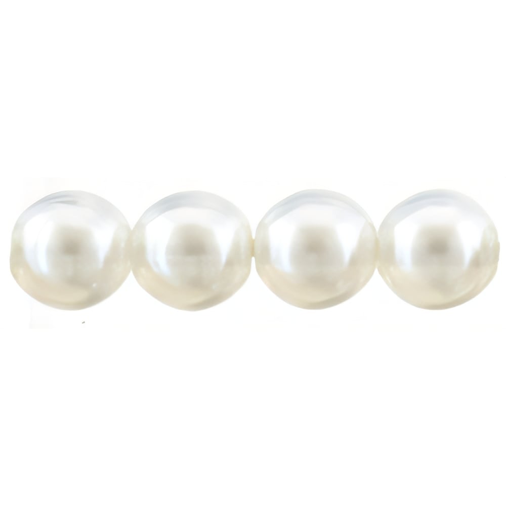 Czech Round 8mm Pearl Lights - Snow (75pcs)