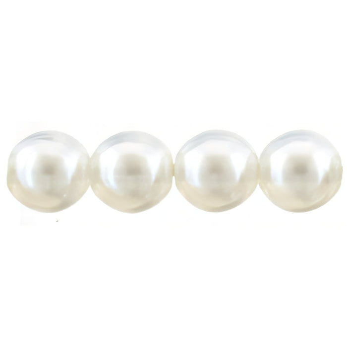 Czech Round 8mm Pearl Lights - Snow (75pcs)