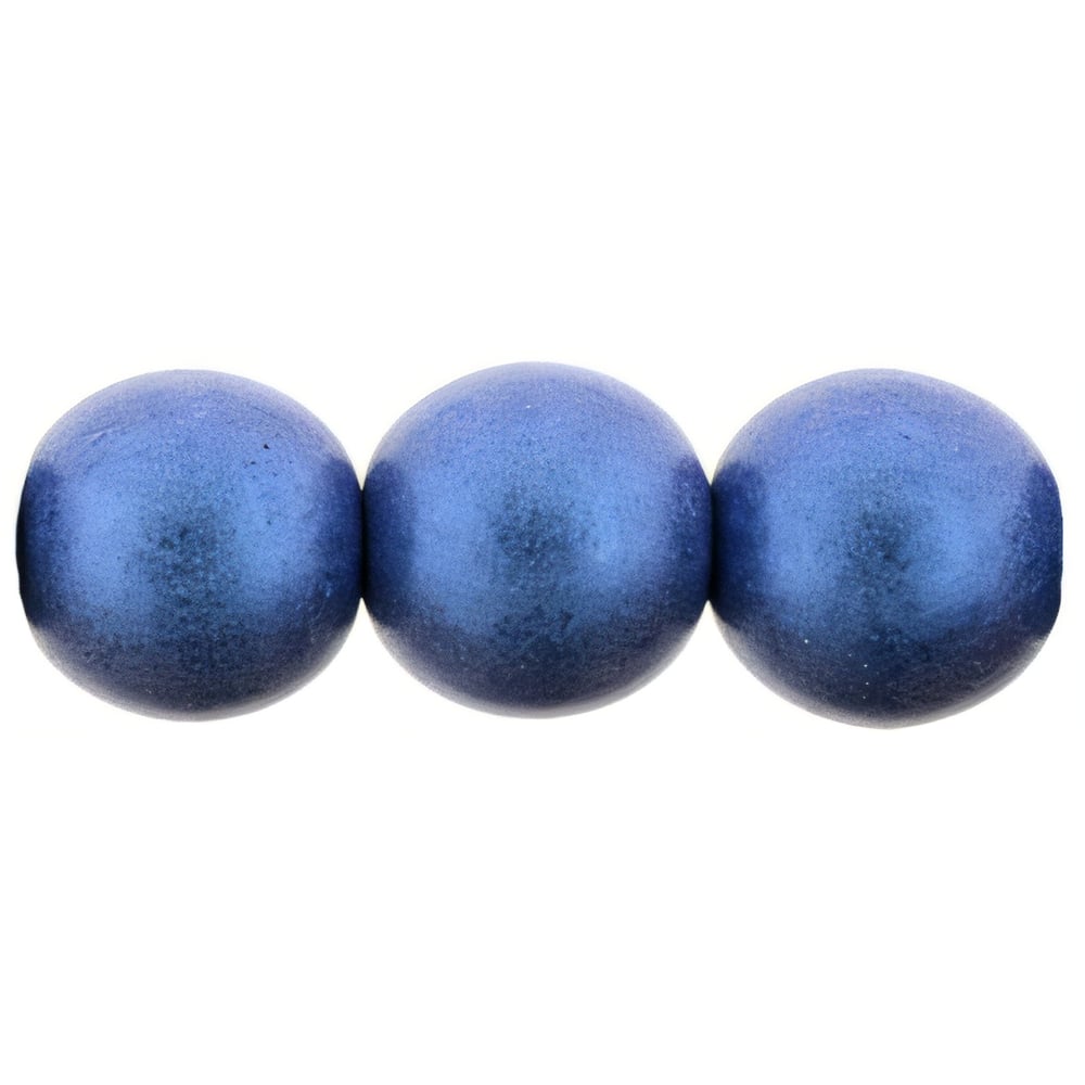 Czech Round Beads 8mm Metallic Suede - Blue (25pcs)