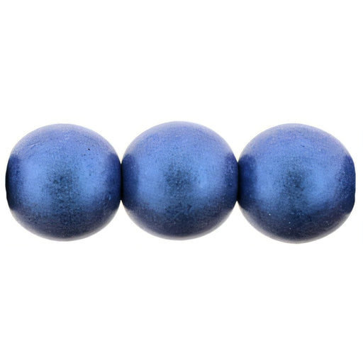Czech Round Beads 8mm Metallic Suede - Blue (25pcs)