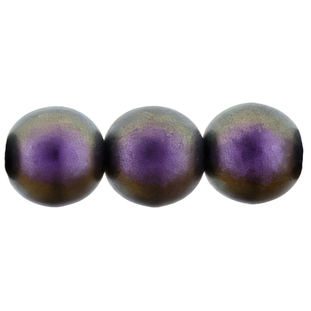Czech Round Beads 8mm Polychrome - Black Currant (25pcs)
