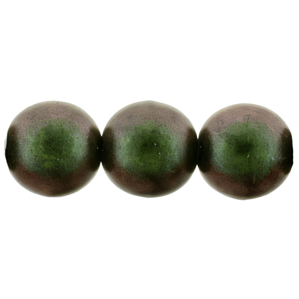 Czech Round Beads 8mm Polychrome - Olive Mauve (25pcs)