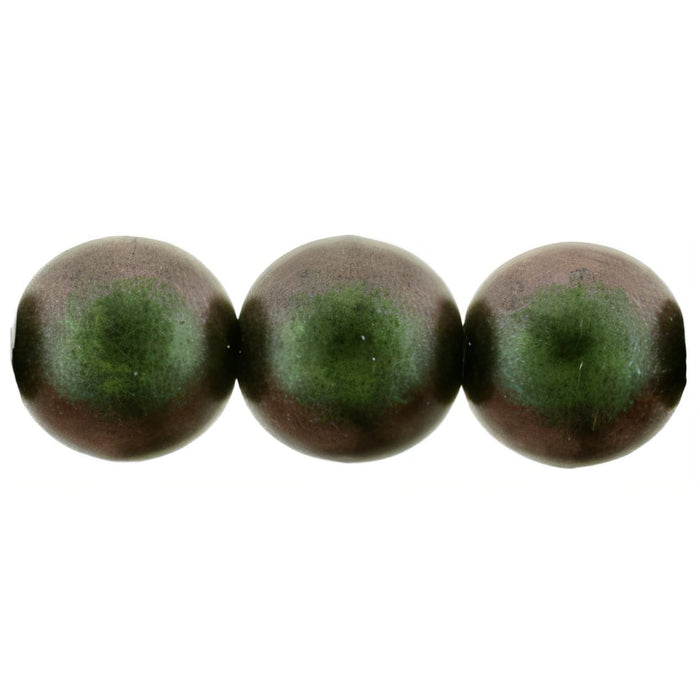Czech Round Beads 8mm Polychrome - Olive Mauve (25pcs)