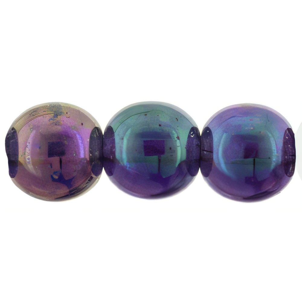Czech Round Beads 8mm Luster Iris - Tanzanite (Irregular Finish)