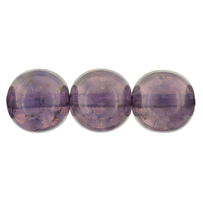 Czech Round Beads 8mm Milky Pink - Moon Dust (25pcs)