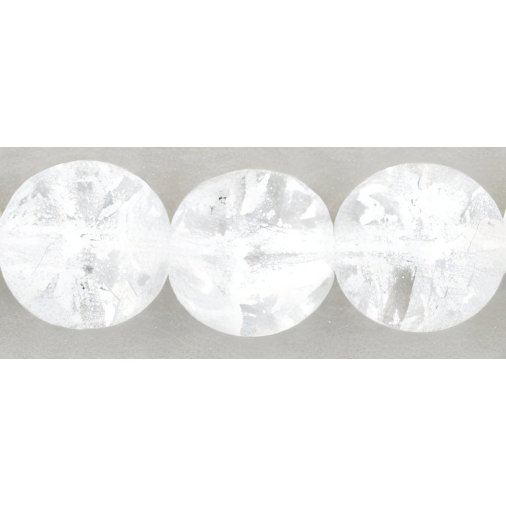 Czech Round Crackle Beads 10mm: Crystal (25pcs)