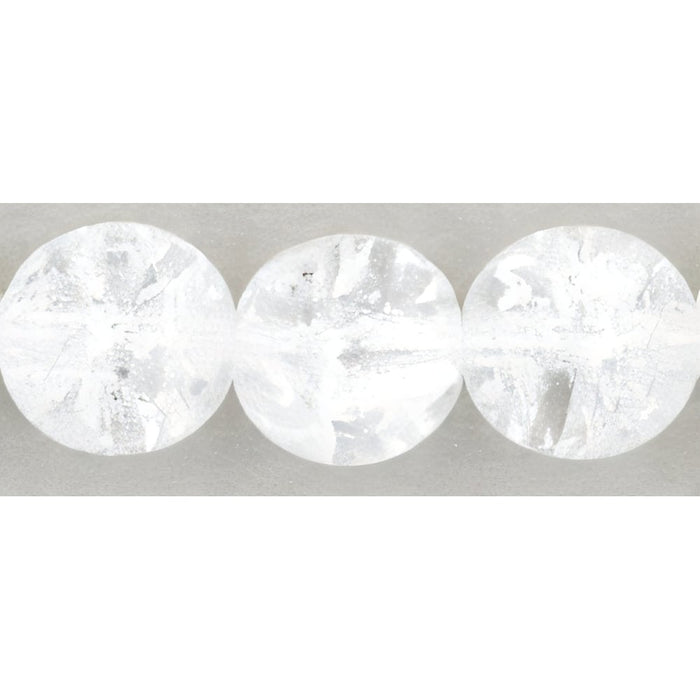 Czech Round Crackle Beads 10mm: Crystal (25pcs)