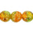 Czech Round Crackle Beads 10mm: Topaz/Green (25pcs)
