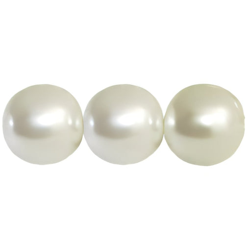 Czech Pearl Coat - Round 18mm Pearl - Snow (30pcs)