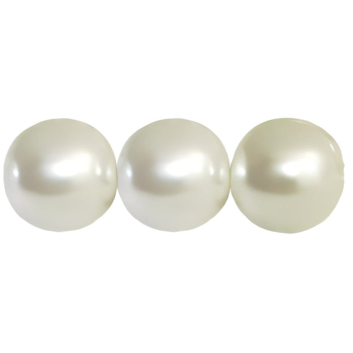 Czech Pearl Coat - Round 18mm Pearl - Snow (30pcs)