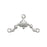 Sterling Silver Jewelry Connector, Art Deco Filigree, 3 Loop (1 Piece)