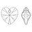 PRESTIGE Crystal, #6228 Heart Pendant 10mm, Majestic Green (1 Piece)