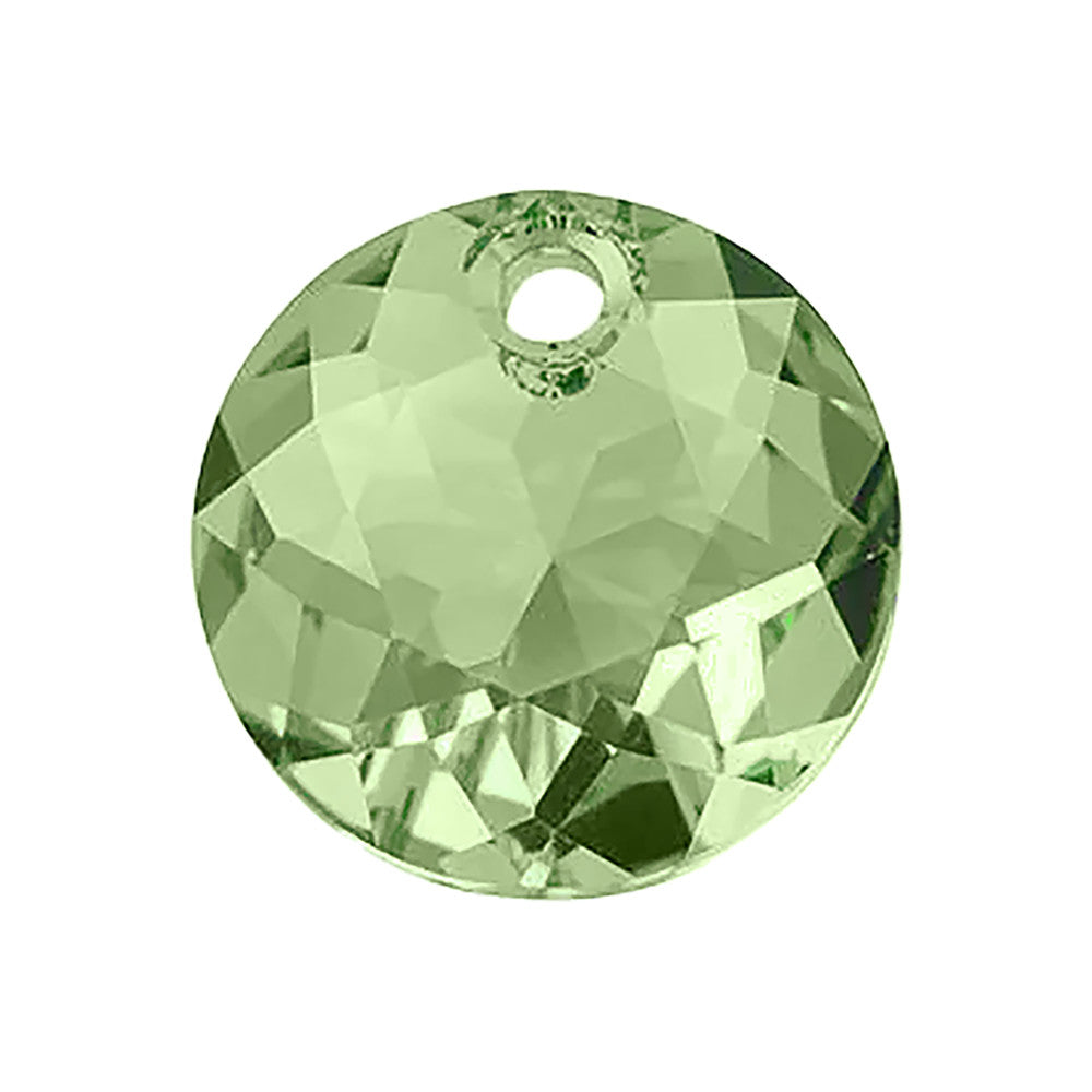 PRESTIGE Crystal, #6430 Swarovski Round Classic Cut Pendant 14mm,  Sunshine Peridot (1 Piece)