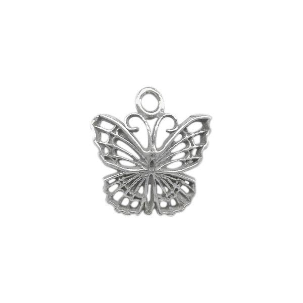 Sterling Silver Butterfly Charm, 11x10x2mm (1 Piece)