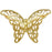 27x39mm Gold Plated Filigree, Butterfly Wing