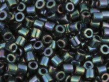 Miyuki 8/0 Metallic Rainbow Midnight Blue Delica Seed Beads, 2.5-Inch Tube
