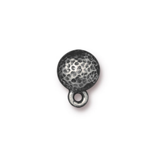 Earring Posts, Hammered Round 9mm, Antiqued Pewter, by TierraCast (1 Pair)
