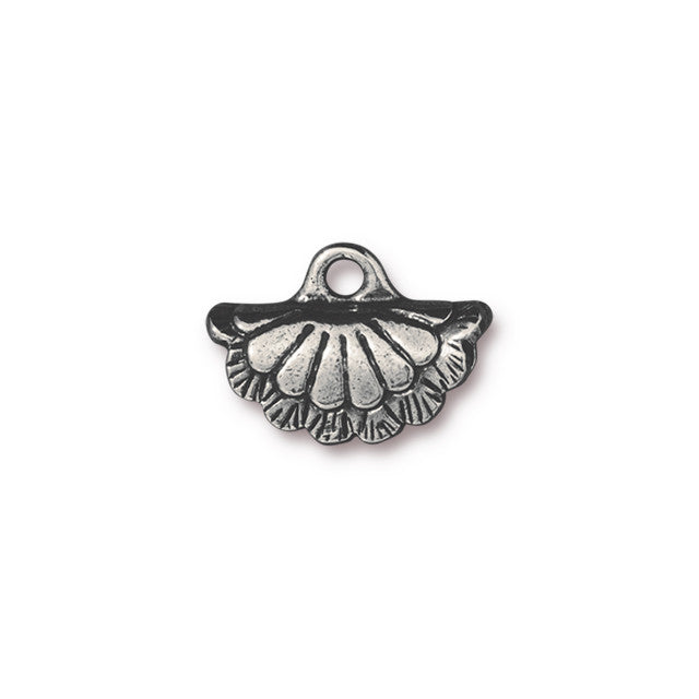 Crimp End, Concho 13mm, Antiqued Pewter, by TierraCast (2 Pieces)