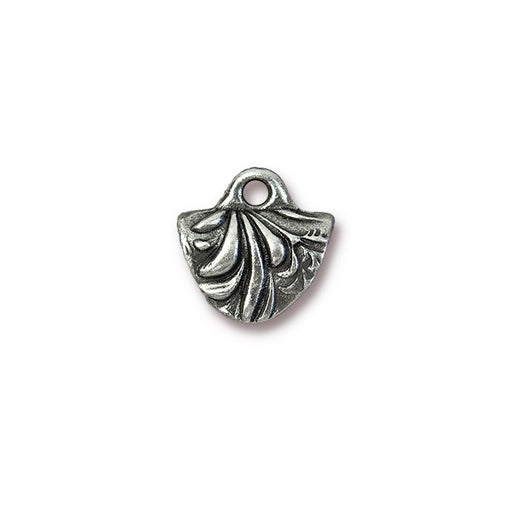 Crimp Cord End, Jardin 15x14mm, Antiqued Pewter, by TierraCast (2 Pieces)
