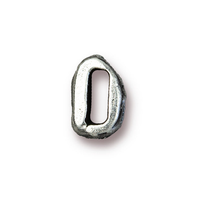 Crimp Bead, Large Jardin Barrel 6x2mm, Antiqued Pewter, by TierraCast (2 Pieces)