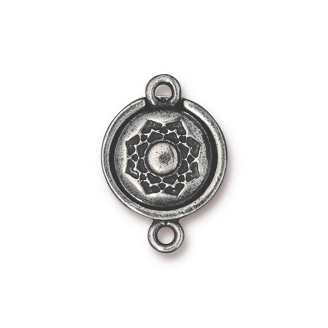 Magnetic Clasp, Lotus 14x20.5mm, Antiqued Pewter, by TierraCast (1 Set)