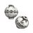 11mm Silver Plated Bali Style Heart Pattern Round Beads (5 Pieces)