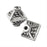 10mm Silver Plated Bali Style Beaded Pattern Diamond Shaped Beads (5 Pieces)