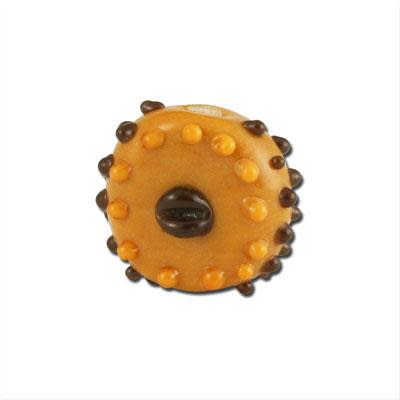 15mm Milk Chocolate Designer Truffel Round Candy Lampwork Beads-Large Hole (5 Pieces)