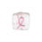 12mm Pink Ribbon Square Glass Beads - Vertical Hole (5 Pieces)