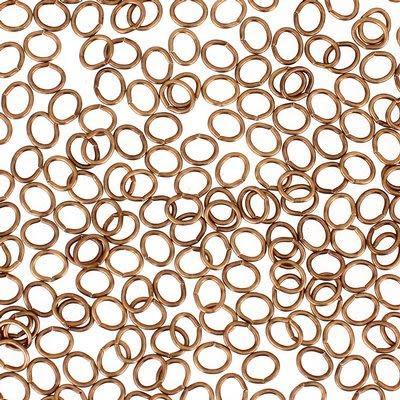 5mm Antique Brass Plated 21 Gauge Oval Jump Rings (25 Pieces)