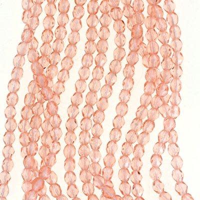 3mm Czech Fire Polish Rosaline Beads