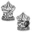 12mm Carousel Large Hole Bead - Rhodium Plated (2 Pieces)