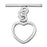19mm Silver Plated Bali Style  Heart Toggle Clasp