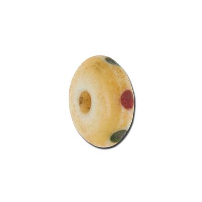 12mm red and Green Dotted Bone Bead (5 Pieces)