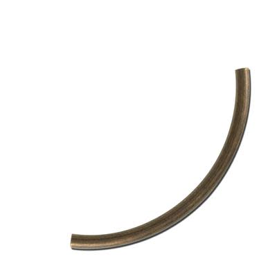 50mm Antiqued Gold Plated Curved Tube Bead (10 Pieces)