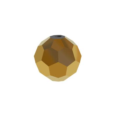 6mm Metallic Gold Round 32-Facet Crystal Glass Beads