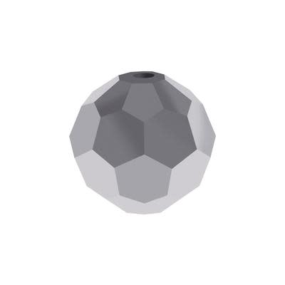 8mm Metallic Silver Round 32-Facet Crystal Glass Beads