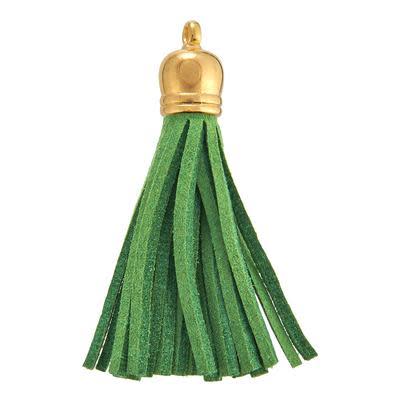 2 1/4 Inch Emerald Green Faux Suede Tassel