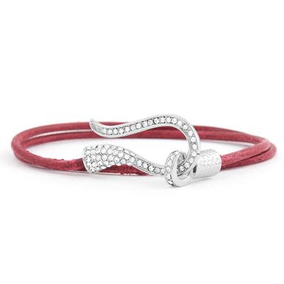 Gold Plated Rhinestone Hook and Eye Clasp for 2mm Round Leather