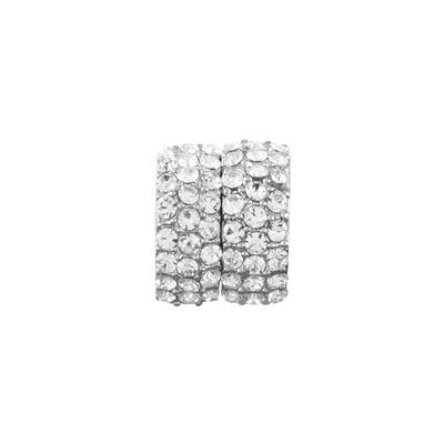 Small Silver Rhinestone Magnetic Clasp for 5mm Flat Leather