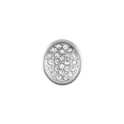 14mm Matte Silver Rhinestone Slider for 5mm Flat Leather