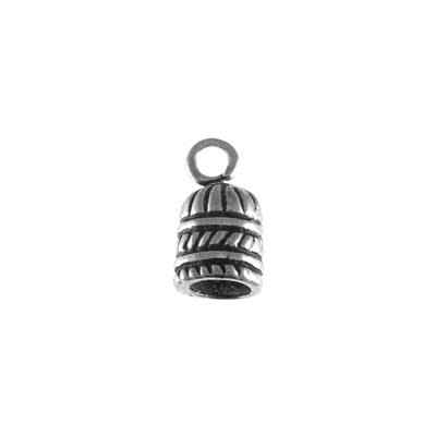 9mm Silver Plated Bali Style End Cap (4 Pieces)