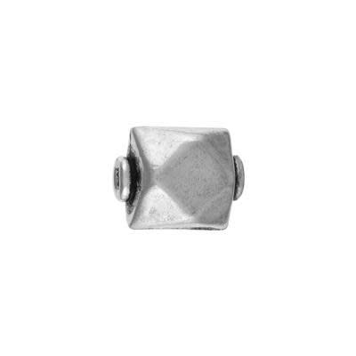 10mm Silver Plated Bali Style Geometric Round Beads (5 Pieces)